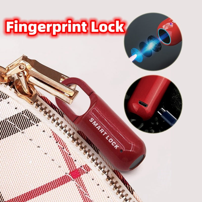 Smart USB Rechargeable Fingerprint Code Lock Easy To Carry Backpack Fingerprint Lock For Gym School Locker House Door Travel Luggage Backpack - TheFindsByAzlan