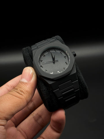 Black Arabic Aura Watch Flat 40% OFF - TheFindsByAzlan
