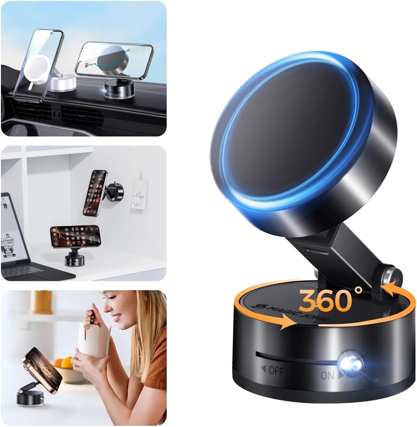 ™Strong Magnetic Rotation Height Adjustable Car Phone Holder - TheFindsByAzlan