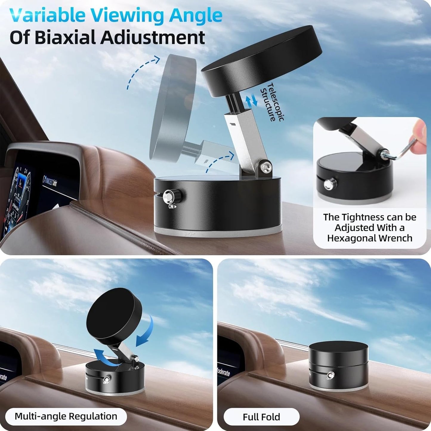 ™Strong Magnetic Rotation Height Adjustable Car Phone Holder - TheFindsByAzlan