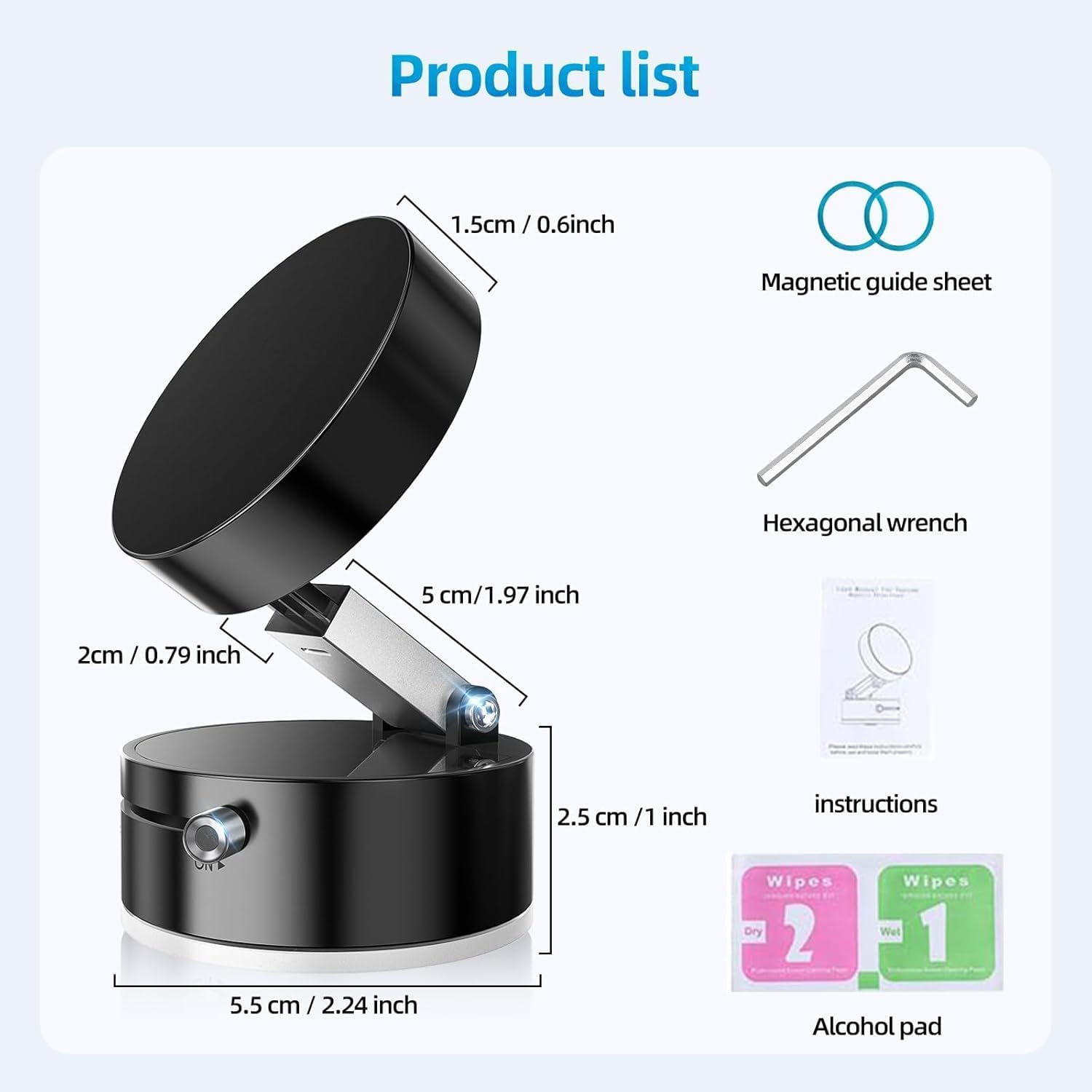 ™Strong Magnetic Rotation Height Adjustable Car Phone Holder - TheFindsByAzlan