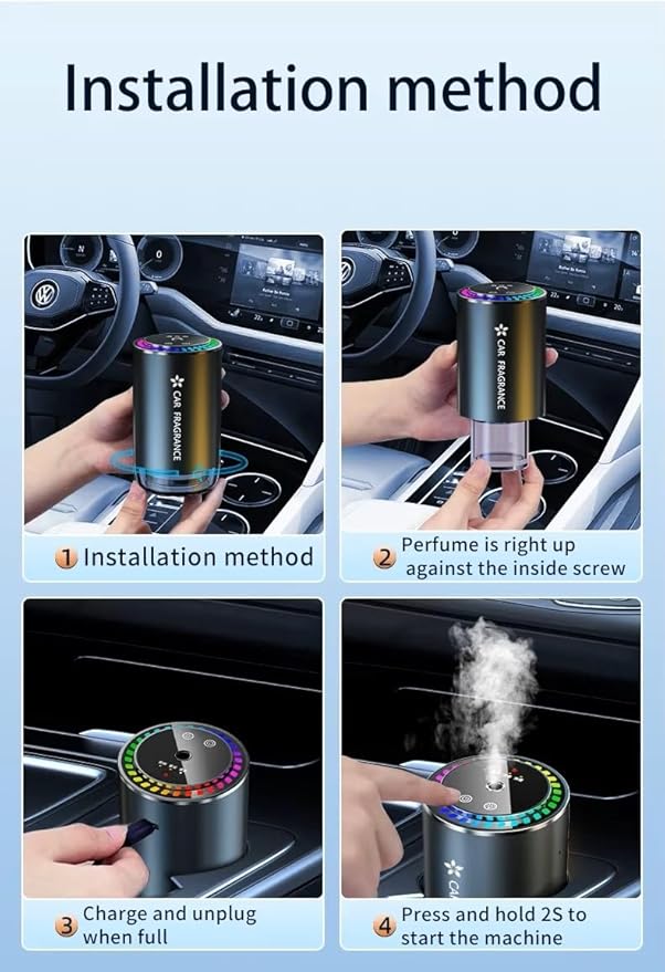 Car Fragrance diffuser with Light - TheFindsByAzlan