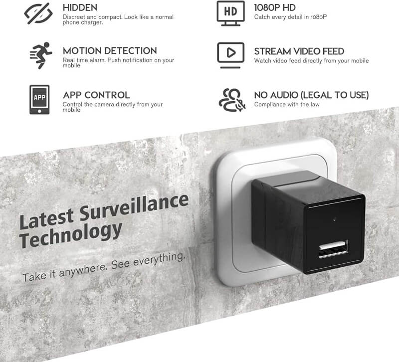 Mini Hidden Spy Charger Camera - TheFindsByAzlan