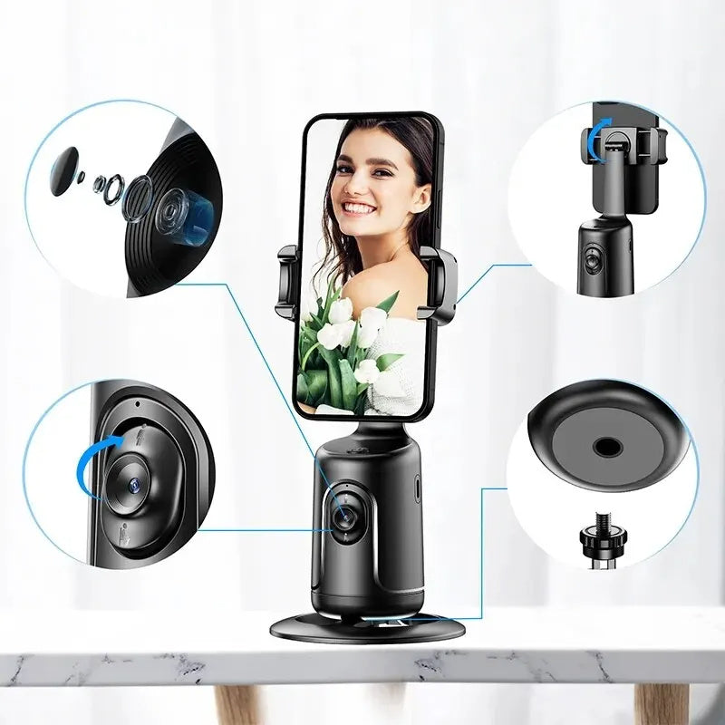 360° AI Smart Gimbal Face Tracking Phone Holder - TheFindsByAzlan