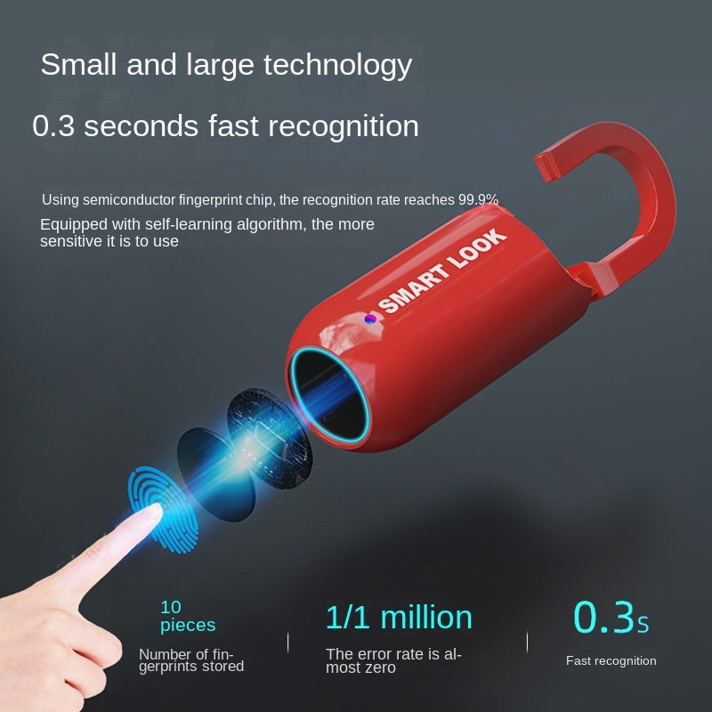 Smart USB Rechargeable Fingerprint Code Lock Easy To Carry Backpack Fingerprint Lock For Gym School Locker House Door Travel Luggage Backpack - TheFindsByAzlan