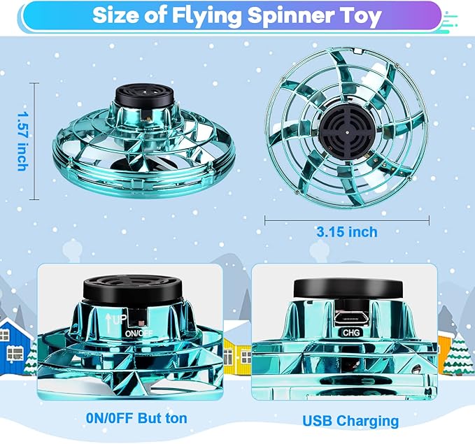 ™Compact Hand Controlled Drone & Flying Spinner - TheFindsByAzlan